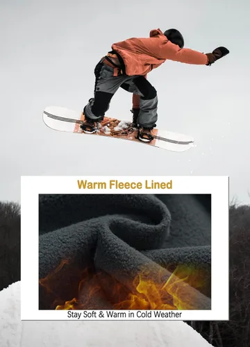 Miniatura 4 de Pantalones de esquí de nieve para mujer, con forro polar, impermeables, aislados, cálidos, softshell, pantalones cargo para senderismo
