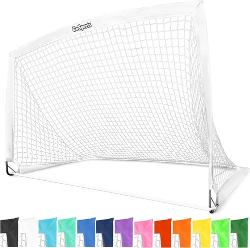 Miniatura 7 de GoSports - Arcos de fútbol portátiles para niños, 13 opciones de color, elige 4 x 3 pies o 6 x 4 pies, redes desplegables de tono de equipo para Rojo