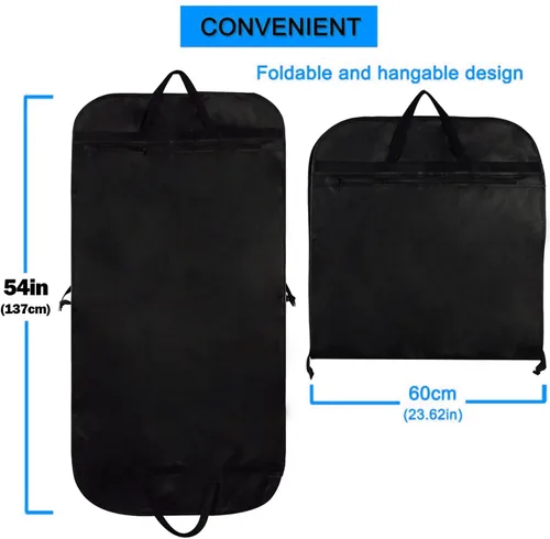Miniatura 2 de Bolsa de ropa transpirable de 54 pulgadas para hombre, fundas de traje, bolsa de transporte de viaje con asas, plegable