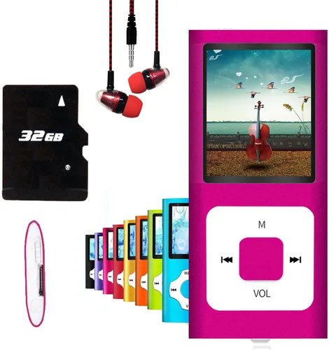 Miniatura 9 de Hotechs - Reproductor de MP3, reproductor de música MP3 con tarjeta SD de memoria de 32 GB, pantalla LCD digital clásica delgada de 1.82 pulgadas