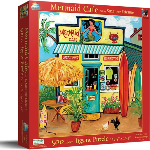 Miniatura 2 de SUNSOUT INC - Mermaid Cafe - Rompecabezas de 500 piezas por artista: Suzanne Etienne - Tamaño acabado 19" x 19" - MPN # 47170
