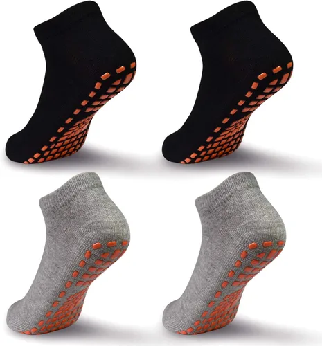 GRPSKCOS Calcetines antideslizantes para cama elástica para niños, con agarre pegajoso, para interiores, transpirables, 4 pares para niños y