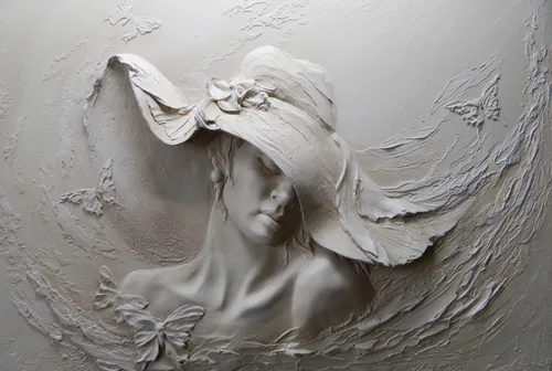 Miniatura 2 de MFWFM Papel Tapiz Artístico 3D Ilusión Rostro de Mujer Relieve Mural Papel Tapiz para Dormitorio Sala de Estar Fondo de TV (No se Pegue y Se Quite)