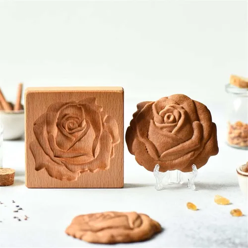 Miniatura 22 de Molde de Galletas de Madera, Molde de Horneado 3D, Herramienta de Decoración de Gravura para Artesanía, Adecuado para Halloween, Acción de Gracias