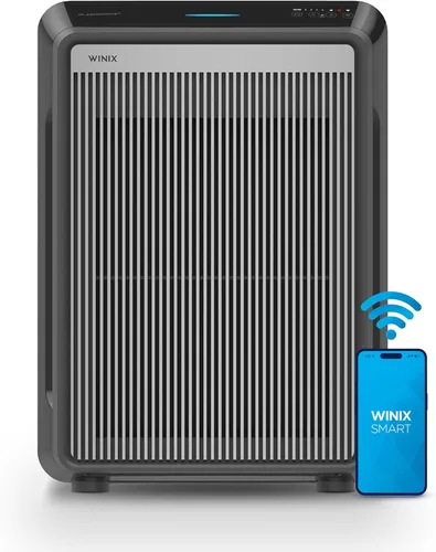 Winix 9800 Purificador de aire True Hepa de 4 etapas con WiFi y PlasmaWave, 500 pies cuadrados, negro, grande