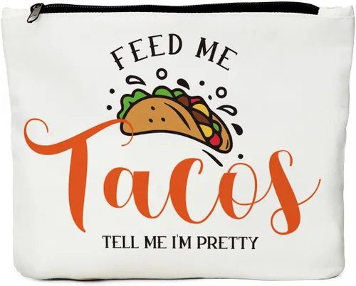 JIUWEIHU Feed Me Tacos Tell Me I'm Pretty - Divertido regalo de comida mexicana para amantes de los tacos, mujeres, niñas, adolescentes y novios