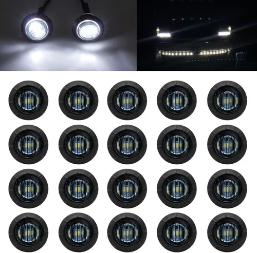 Miniatura 10 de FXC Luces LED de señalización de 3/4" redondas, indicadores de advertencia, luces laterales, frontales y traseras, luces de giro, cola y marcha