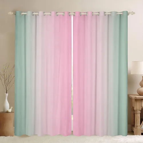 Miniatura 31 de jejeloiu Cortinas rojas y negras para dormitorio (2 paneles, 38 x 45 pulgadas) con líneas geométricas de rayas 30% a 50% cortinas opacas para niños