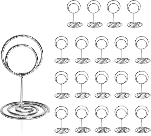 Miniatura 12 de Soportes para números de mesa, 20 unidades, 3.35 pulgadas, soportes para números de mesa para bodas, fiestas, graduaciones, recepciones