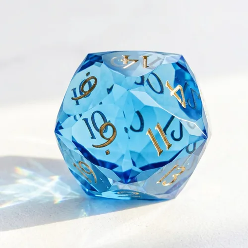 Miniatura 2 de Dados multifacéticos DND D20 individuales de resina con borde afilado de 20 caras D&D, poliédricos hechos a mano de 0.866 in para Calabozos