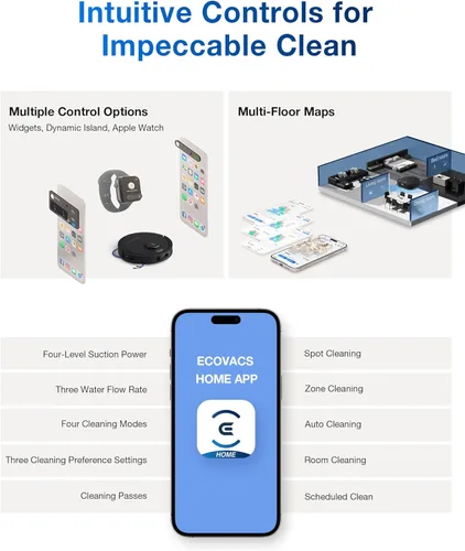 Miniatura 8 de ECOVACS DEEBOT T30C Aspiradora Robot y Trapeadora, Succión de 20,000Pa, Trapeado de Borde Adaptativo TruEdge, Tecnología ZeroTangle 2.0, Lavado