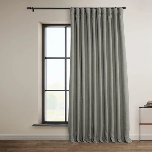 Miniatura 75 de HPD Half Price Drapes - Cortinas de lino sintético para sala de estar (2 paneles) - 100 pulgadas de ancho x 84 pulgadas de largo - Cortinas