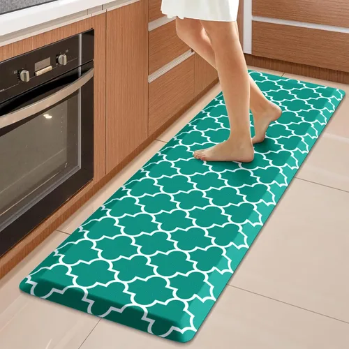 Miniatura 53 de WISELIFE Tapete de cocina acolchado antifatiga, 17.3 x 28 pulgadas, antideslizante, resistente, de PVC, ergonómico, impermeable, cómodo