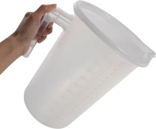 Miniatura 2 de Jarras medidoras de leche jarra de medición de plástico de 5 l, jarra de mezcla graduada, cilindro grande, taza medida, taza de leche líquida