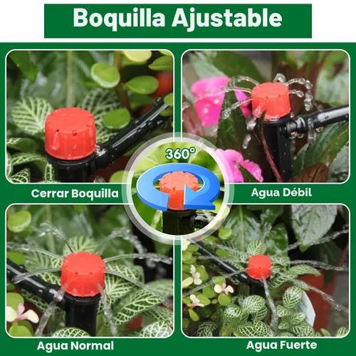 Miniatura 4 de Conjunto de tubos para riego, 1/4" equipo para riego nuevo / equipo de irrigación automática para invernadero y jardineros, juego de enfriamiento
