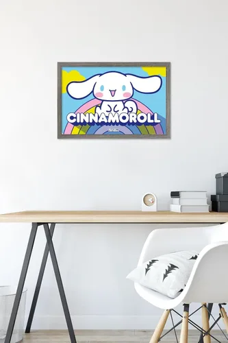 Miniatura 6 de Hello Kitty and Friends: 22 Over The Rainbow - Póster de pared de Cinnamoroll, 22.4 pulgadas de largo x 14.7 pulgadas de ancho, versión enmarcada