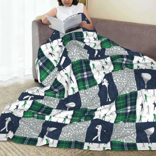 Miniatura 7 de Manta de golf de forro polar suave, ultra cálida, manta de franela de felpa para cama, viajes, sofá, oficina, hogar, regalos ligeros para mujeres