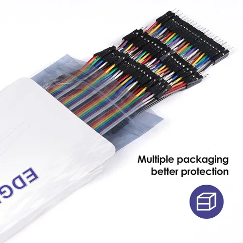 Miniatura 4 de Juego surtido de 120 cables de puente de 3.9 in, 5.9 in, 7.9 in, 11.8 in, 15.7 in, 19.7 in, 39.4 in, cable Dupont opcional, 3.9 pulgadas, macho a