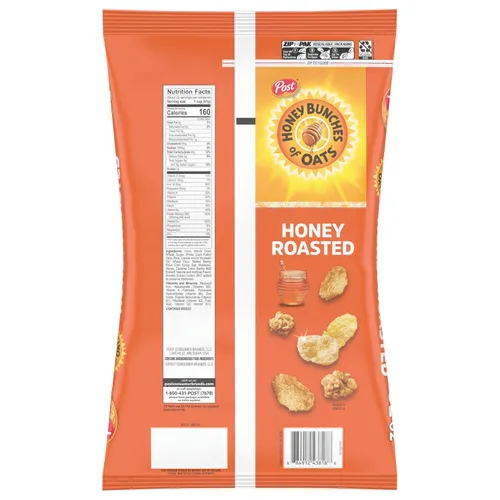 Miniatura 10 de Honey Bunches of Oats Cereal de desayuno tostado con miel, bolsa de 32 onzas (paquete de 2)