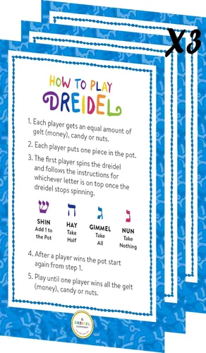 Miniatura 3 de Paquete de 25 Dreidel de plástico azul y blanco de Hanukkah, para niños, niños y niñas, recuerdos de fiesta