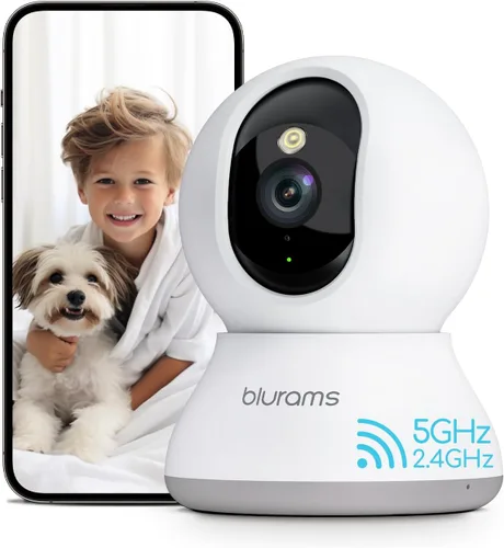 Miniatura 9 de blurams Cámaras 5G para seguridad en el hogar, cámara 2K para mascotas con aplicación de teléfono, cámara interior PTZ de 360° con WiFi de doble