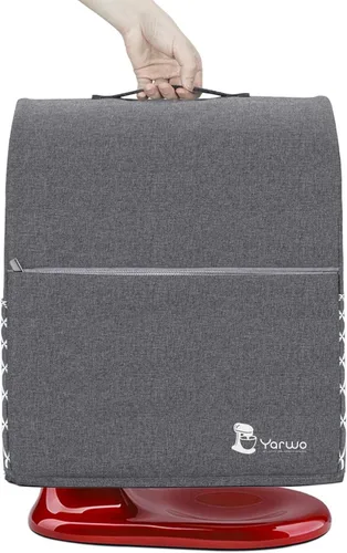 Miniatura 2 de Yarwo Funda para batidora de pie compatible con batidora KitchenAid de 6-8 cuartos, cubierta protectora contra el polvo con asa superior y bolsillos