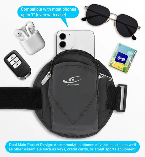 Miniatura 5 de HiRui Soporte universal cómodo para teléfono, pulsera ajustable para ejercicio, compatible con iPhone 17/16/15/14/Plus/Pro Samsung Galaxy todos