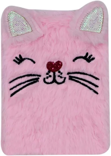 Miniatura 8 de BOLLEY JOSS Lovely Animal Notebook Kids Plush Diary for Girls Women Teens Cute Cat Fuzzy Journal Writing Pad A6 Ruled 160 Pages