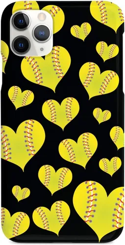 Miniatura 8 de Inspired Cases - Compatible con iPhone Xs Max - Funda protectora con textura 3D para Apple iPhone Xs Max - Patrón de corazón de sóftbol