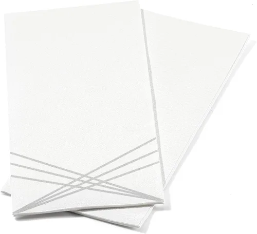 Paquete de 100 toallas de mano de papel para invitados con sensación de lino, toallas de papel desechables súper absorbentes para baño, fiesta,