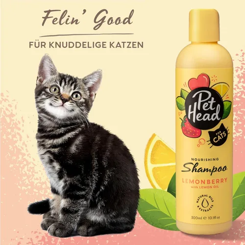 Miniatura 3 de Pet Head Felin' Good Cat Shampoo Aroma afrutado Champú para gatos malolientes Nutritivo y desodorante Vegano Seguro para Lick Fórmula