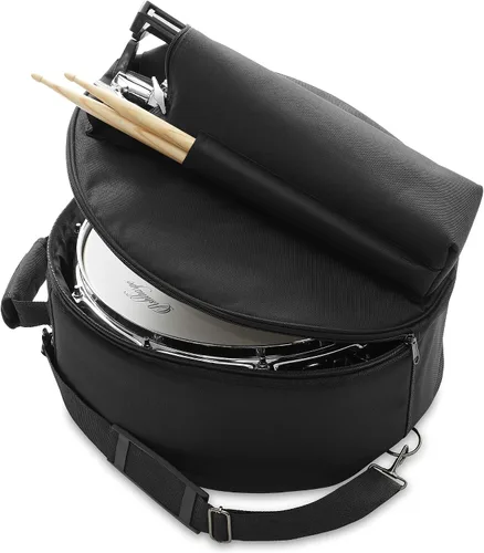 Miniatura 6 de Set de batería Ashthorpe con parche Remo (negro) - Kit para principiantes con soporte, bolsa acolchada, almohadilla de práctica, correa