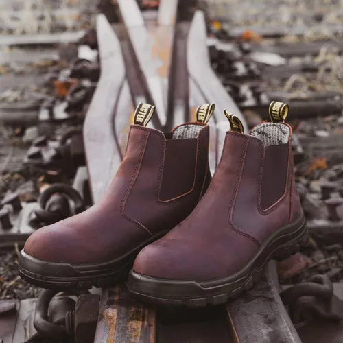 Miniatura 6 de ROCKROOSTER Lumen - Botas Chelsea para hombre, botas de cuero aceitado, botas de trabajo de punta suave de 6 pulgadas, Poron XRD, Coolmax, ASTM