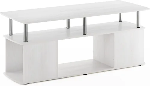 Miniatura 14 de Furinno Jaya Soporte de TV, centro de entretenimiento de 3 niveles con estante abierto, consola de TV para TV de hasta 50 pulgadas con Roble ámbar