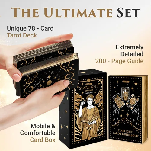 Miniatura 2 de Wyspell Cartas de Tarot: Mazo de Tarot Starlight con Libro Guía - Mazo de Cartas de Tarot Único para Principiantes - Cartas Modernas de Adivinación