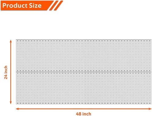 Miniatura 3 de Ultrawall 4 piezas de paneles de pared de tablero de clavijas de metal, tableros de clavijas para almacenamiento de herramientas de garaje Gris