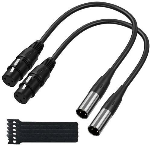 Miniatura 7 de Elecan Adaptador de cable de micrófono XLR macho a mini XLR hembra (TA3F) de 3 pines, paquete de 2 unidades para cámara Blackmagic Pocket Cinema