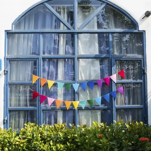 Miniatura 3 de Banderines de tela de fieltro arcoíris, 24 unidades/16.4 pies (paquete de 2) carteles decorativos para fiestas de cumpleaños, baby shower
