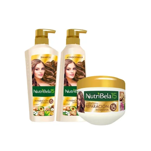Nutribela 15 Reparacion Intensiva (3 Pack) Nutribela Champú Reparacion Intensiva 13.5 fl oz + Acondicionador Reparacion Intensiva 13.5 fl oz +