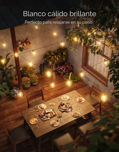 Miniatura 7 de Govee Guirnalda de luces transparentes para exteriores, 96 pies, RGBWIC regulables, luces de patio y patio trasero con 30 bombillas LED, 111 modos