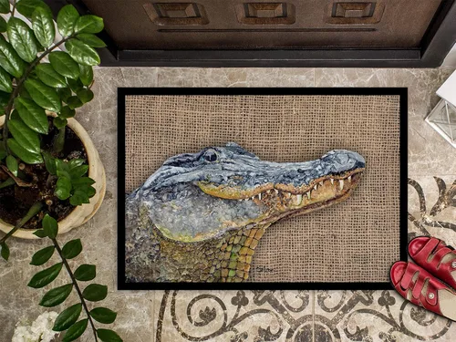 Miniatura 3 de Caroline's Treasures 8733JMAT - Tapete de cocodrilo de 24 x 36 pulgadas, tapete para puerta delantera, para interiores y exteriores, para entrada