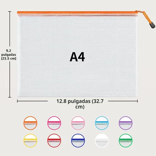 Miniatura 2 de JARLINK Bolsas de Documentos de Malla con Cremallera Tamaño A4 Carta, Paquete de 24, 10 Colores, Bolsas de Malla para Juegos de Mesa y Rompecabezas