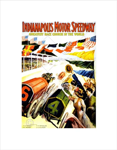 Miniatura 6 de The Art Stop Sport Race Indianapolis Motor Speedway Car Flag Indy 500 Impresión enmarcada B12X11273