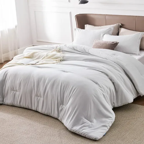Miniatura 146 de Bedsure Juego de edredón Twin/Twin XL, ropa de cama suave beige para todas las estaciones, juego de cama teñido catiónico, 2 piezas, 1 edredón