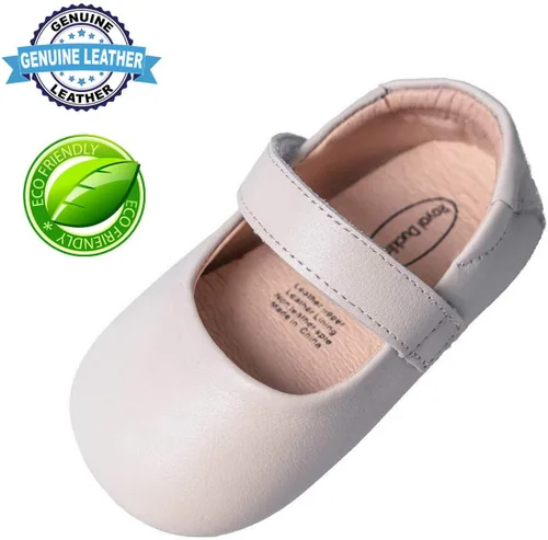 Miniatura 3 de Zapatos de bebé de cuero genuino para niñas y niños pequeños Mary Jane Zapatos de caminar Prewalker princesa vestido de boda zapatos zapatos