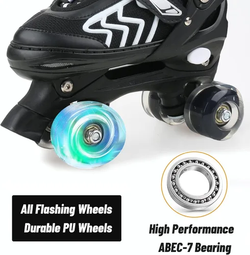 Miniatura 2 de Patines de ruedas ajustables para niños, para hombres, mujeres y niñas, con 8 ruedas de iluminación, para interiores y exteriores, patines