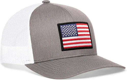 HAKA Sombrero de la bandera estadounidense, sombrero de camionero de Estados Unidos para hombres y mujeres, gorra de béisbol ajustable, malla a