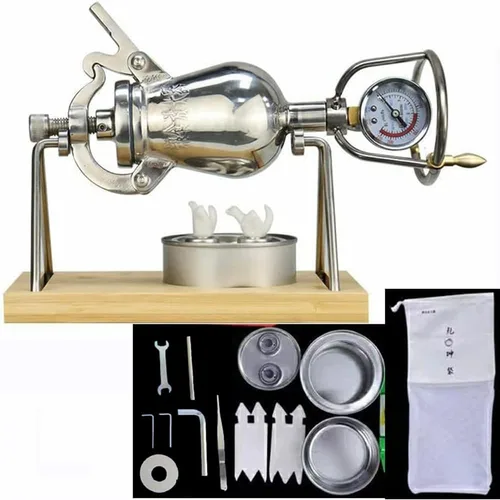 Mini máquina de palomitas de maíz de acero inoxidable 304, máquina de palomitas de maíz de alta presión operada a mano para reuniones familiares,