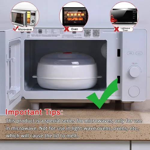Miniatura 7 de Vaporizador de verduras para microondas, vaporizador de microondas para verduras, tazón de calefacción para microondas, micro utensilios de cocina