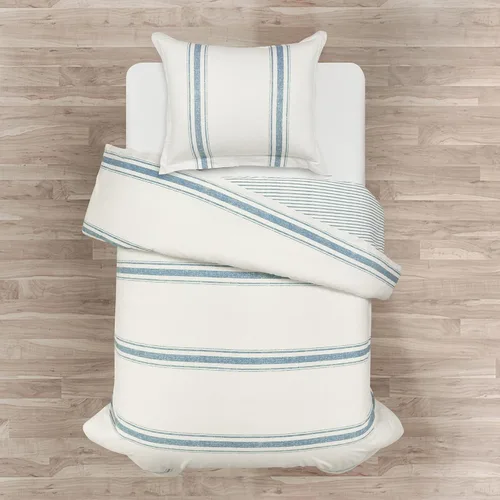 Miniatura 2 de Lush Decor Funda de Edredón Reversible de Algodón a Rayas Estilo Granja Twin XL Juego de 2 Piezas Azul - Juego de Ropa de Cama Twin XL - Funda